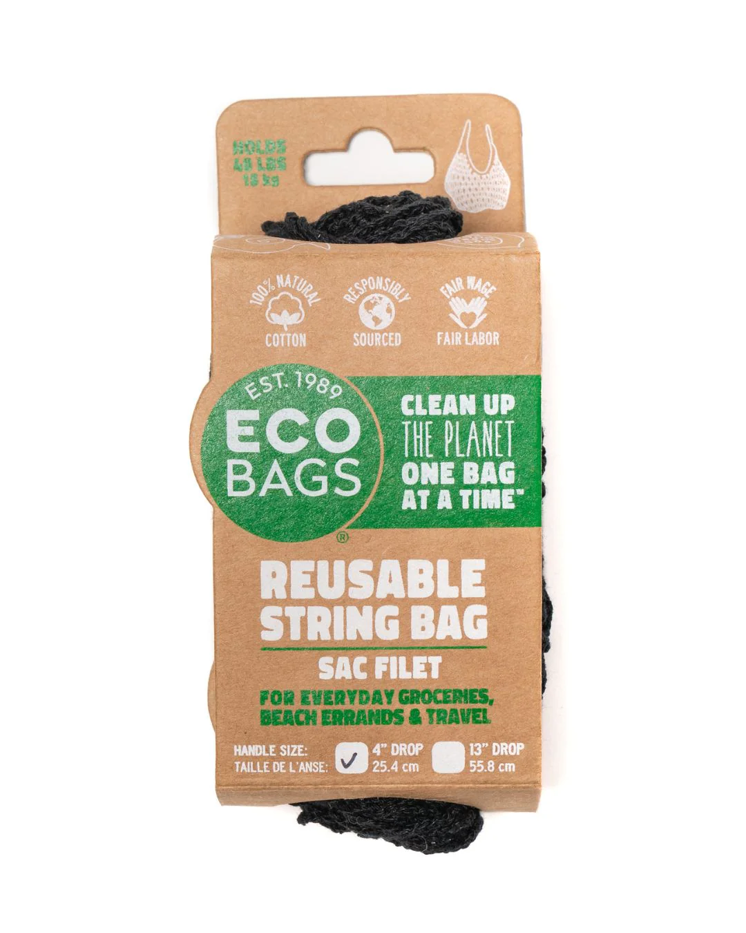 Packaged Natural Cotton String Bag - Tote Handle. - Image 5