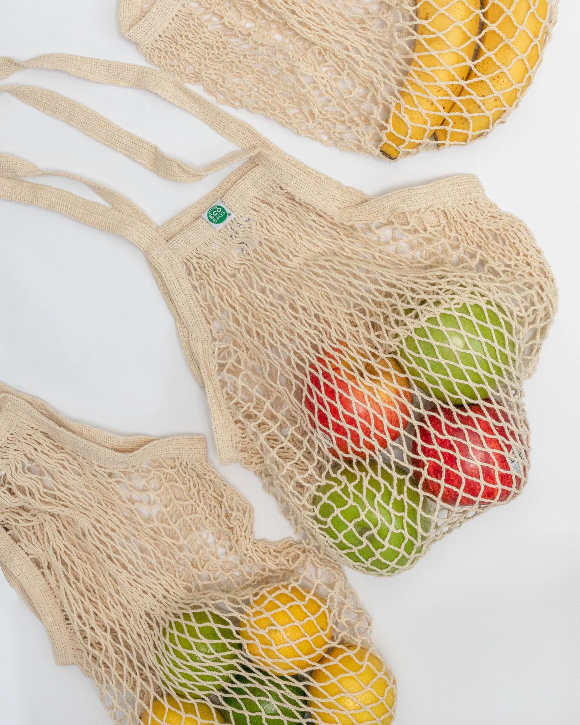 Natural Cotton String Bag - Long Handle. - Image 3