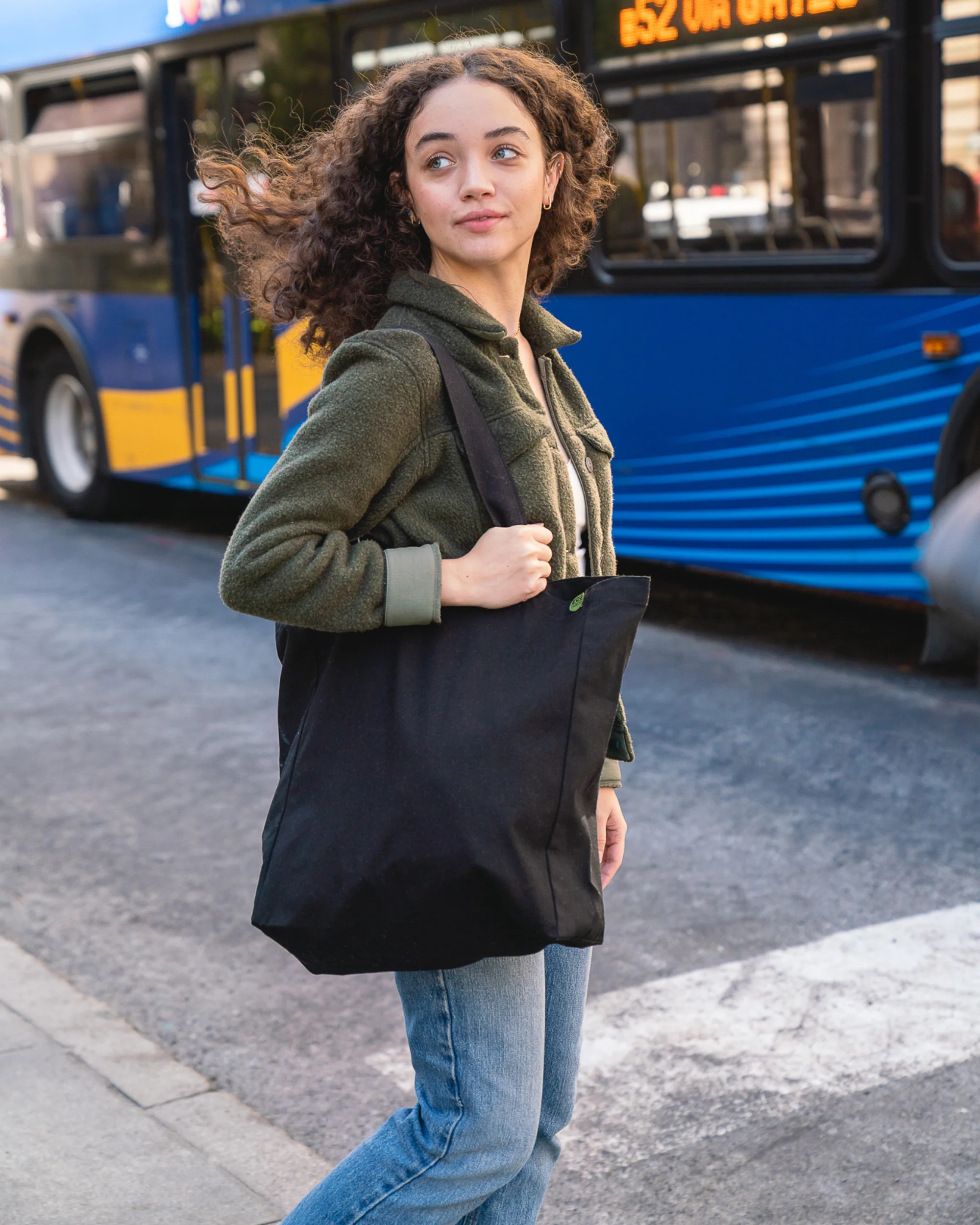 Recycled Cotton Canvas Tote - Bottom & Side Gusset - Image 4