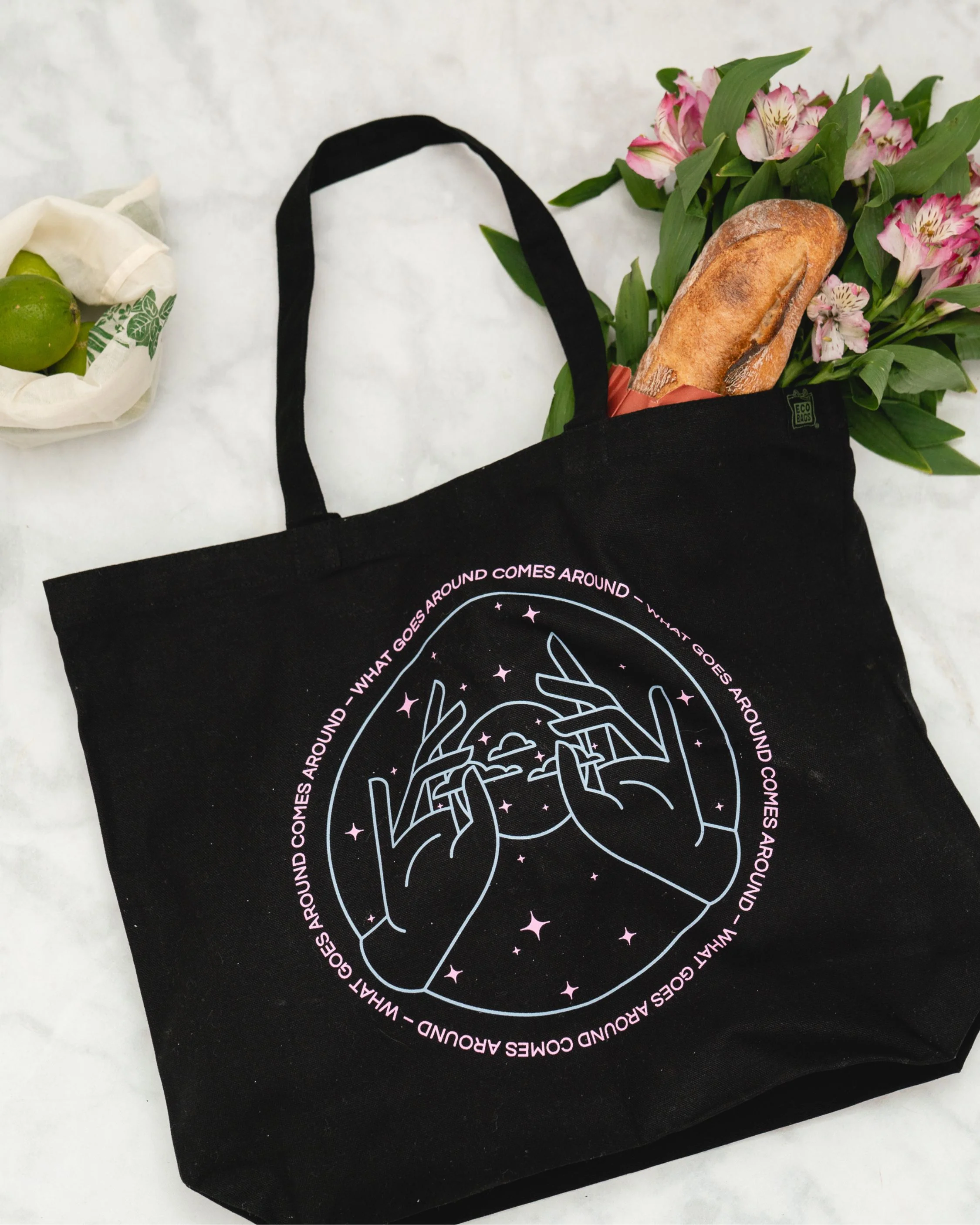 What Goes Around Printed Tote - Image 5